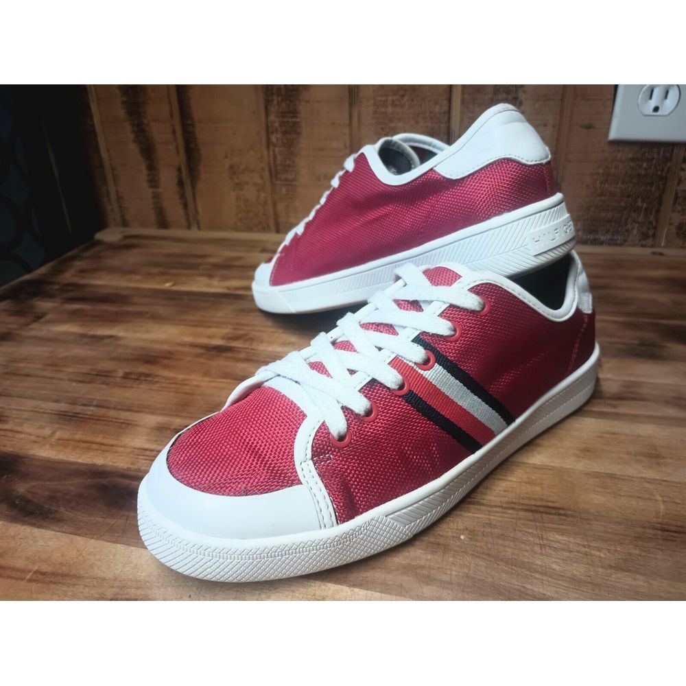 Tommy Hilfiger TWSPRUCE3 Womens Sneaker-‎ Red and White Canvas 8M Lace Up
